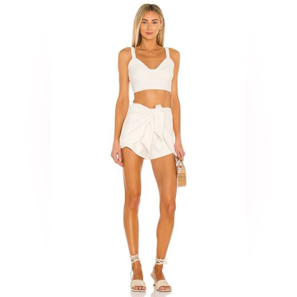 Katie May Vibing Me Knit Set Crop Top & Shorts in Cream XS - Picture 4 of 14